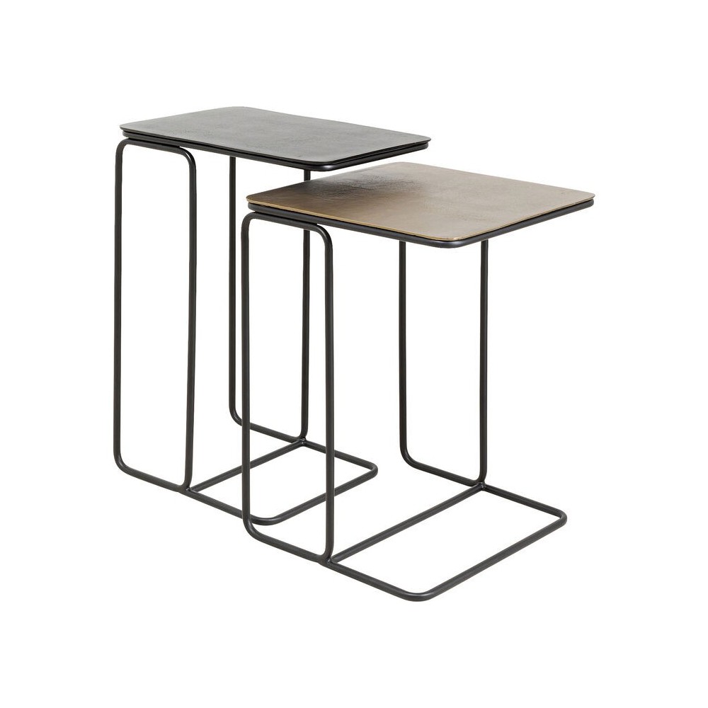 Set mit 2 Satztischen aus Metall DIEGO