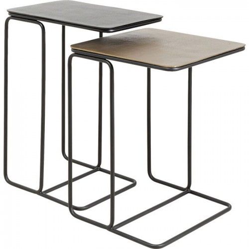 Set mit 2 Satztischen aus Metall DIEGO