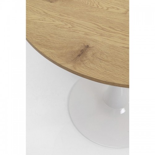 Table à manger SCHICKERIA effet chêne, pied tulipe blanc Ø110 KARE Design — détail du bord