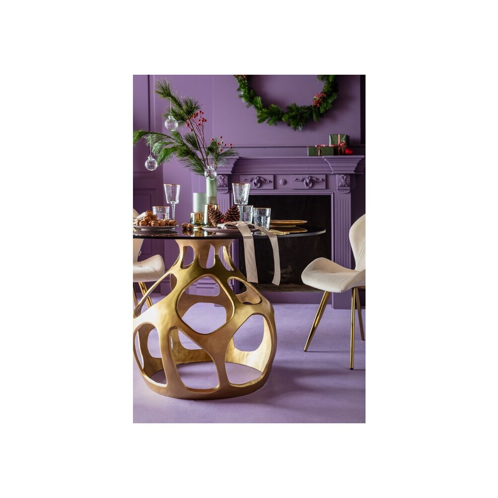 Gold dining table 120cm VOLCANO