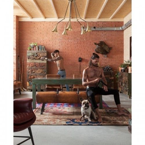 BANK IM CHEVAL D'ARCONS-STIL, BRAUNES LEDER, GABBY KARE DESIGN