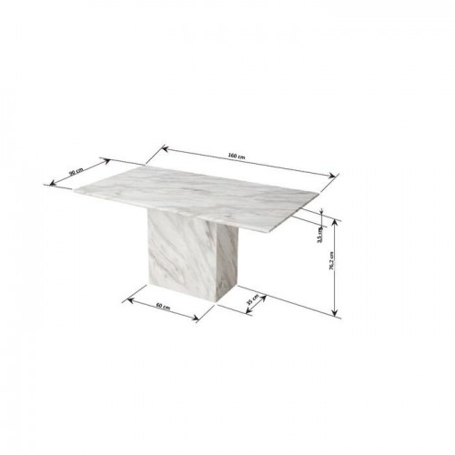 Mesa de comedor ARTISTICO mármol natural claro 160 × 90 cm KARE Design — esquema de medidas