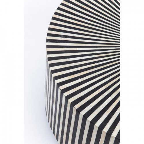 Table basse ELECTRA incrustations noir blanc Ø75 cm KARE Design — motif coloré vu de près