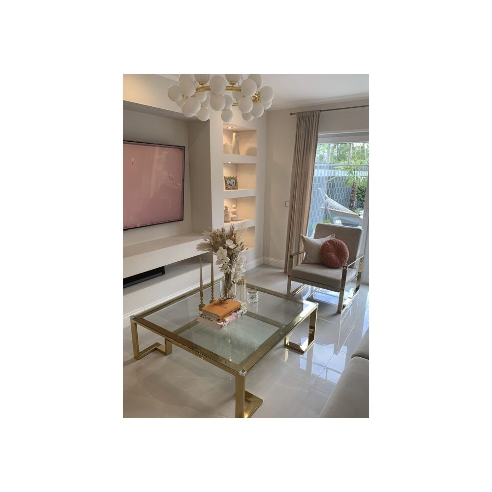Mesa de centro dorada 120cm RUSH
