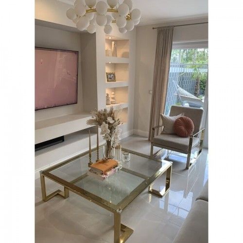 Goldfarbener Couchtisch 120 cm RUSH