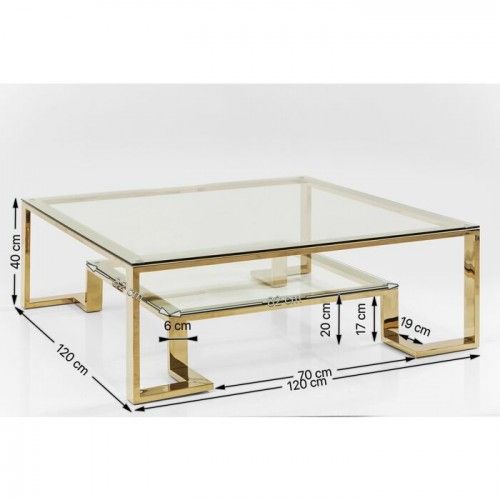 Mesa de café dourada 120cm Rush