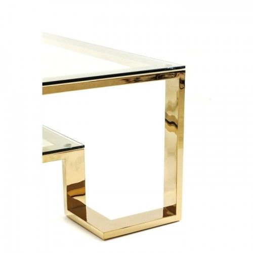 Mesa de café dourada 120cm Rush