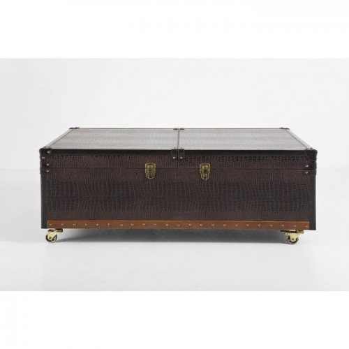 Coffee table GLOBETROTTER brown trunk bar 120 cm KARE Design — full product against pale background