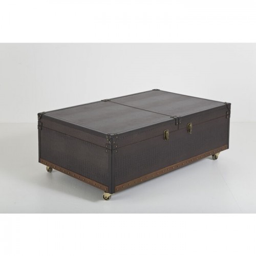 Table basse GLOBETROTTER coffre bar brun 120 cm KARE Design — vue de profil