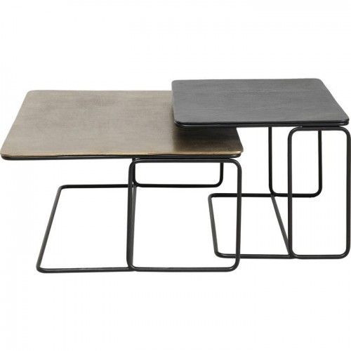 Conjunto de 2 mesas de café gigognes 70cm diego