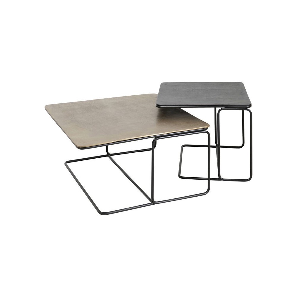 Set de 2 tables basses gigognes 70cm DIEGO