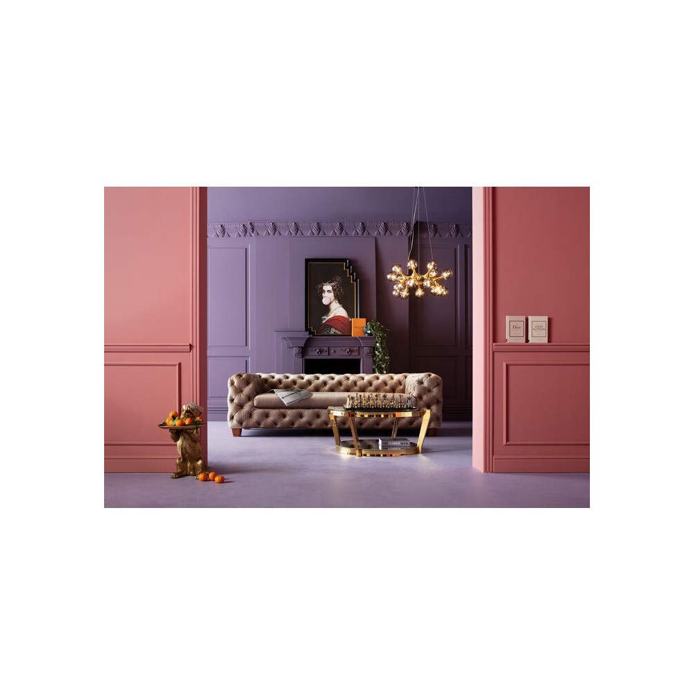 Goldfarbener Couchtisch 90 cm MONOCOLO
