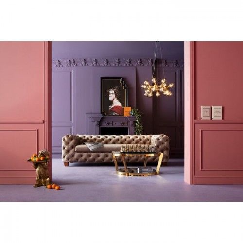 Goldfarbener Couchtisch 90 cm MONOCOLO