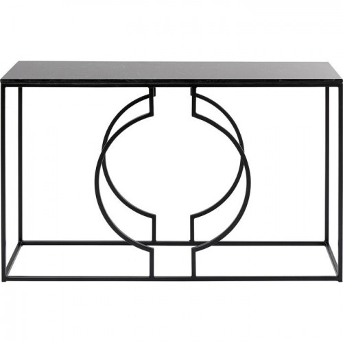 Consola MIAMI negra con tablero mármol 120 cm KARE Design — producto completo sobre fondo claro