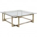 Goud glas en staal tafel 120 cm CLARA