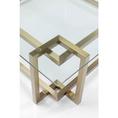 Mesa de centro de cristal y acero dorado 120 cm CLARA