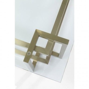 Glass and gold steel coffee table 120 cm CLARA