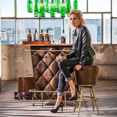 Brown Leather Brown Rockstar Bar