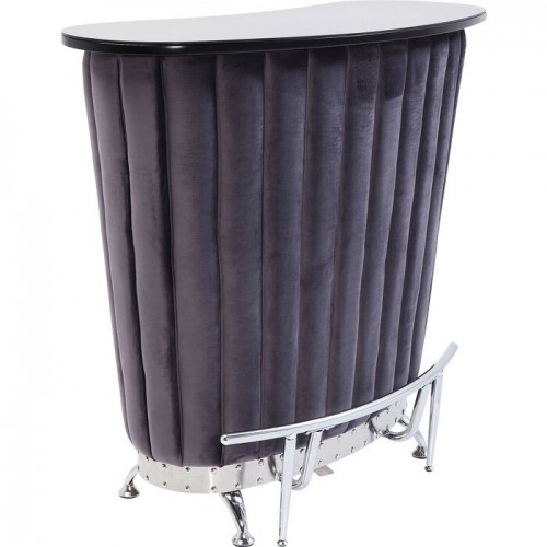 ROCKSTAR Bartisch aus grauem Samt
