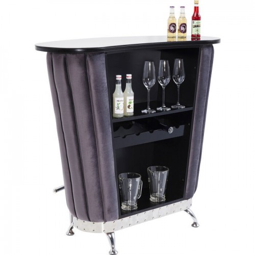 Mesa alta ROCKSTAR de terciopelo gris