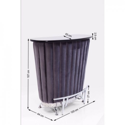ROCKSTAR gray velvet bar table