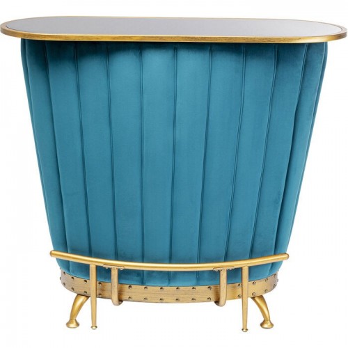 Mesa de bar azul de veludo Rockstar