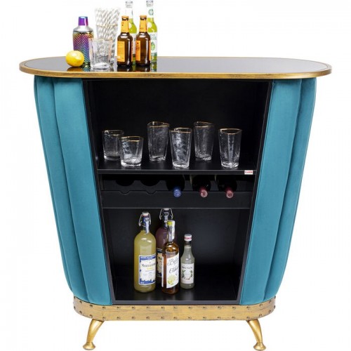 Mesa de bar azul de veludo Rockstar