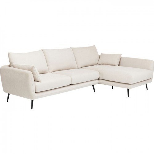 Sofá ângulo de creme direito 275cm amalfi