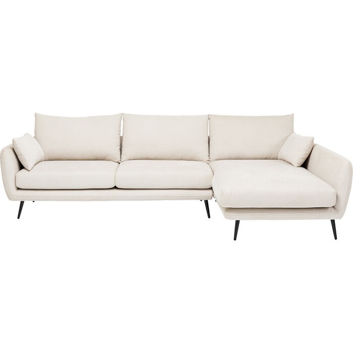 Divano angolare AMALFI angolo destro crema 275 cm KARE Design — prodotto intero su sfondo chiaro