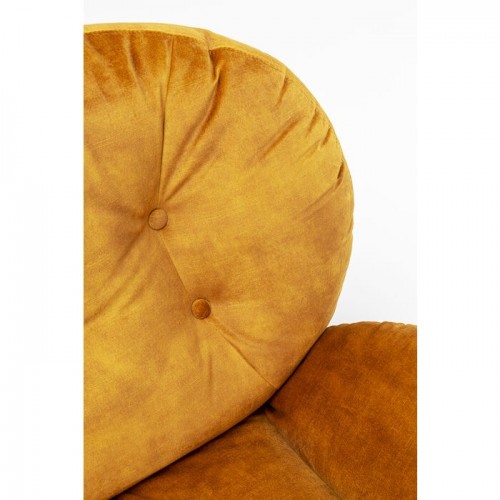 Sillón giratorio AMBER de terciopelo ocre
