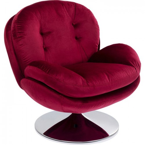 AMBER rood fluwelen draaifauteuil