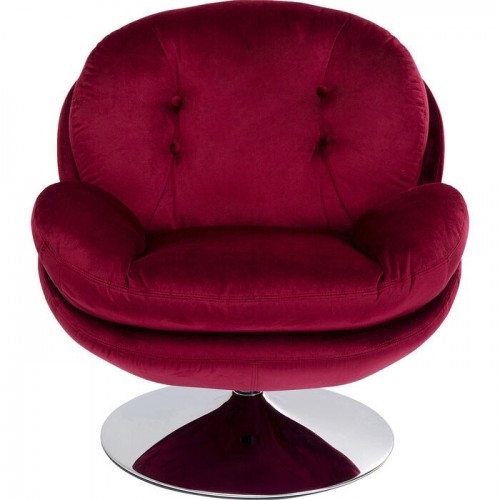 Silla giratoria terciopelo rojo AMBER
