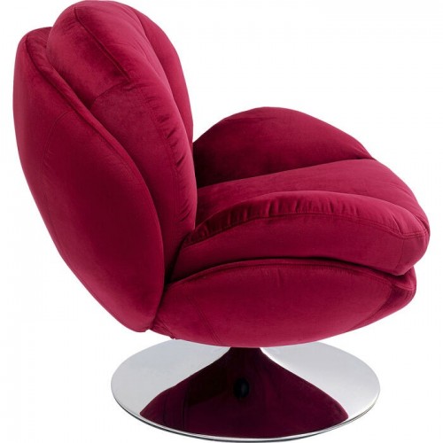 Fauteuil pivotant velours rouge AMBER