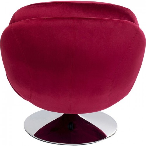 Fauteuil pivotant velours rouge AMBER