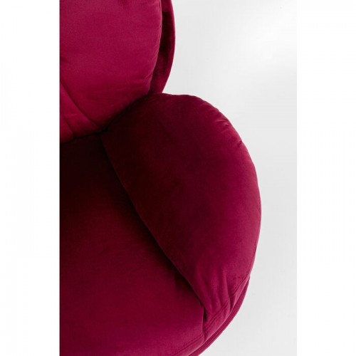 Poltroncina girevole in velluto rosso AMBER