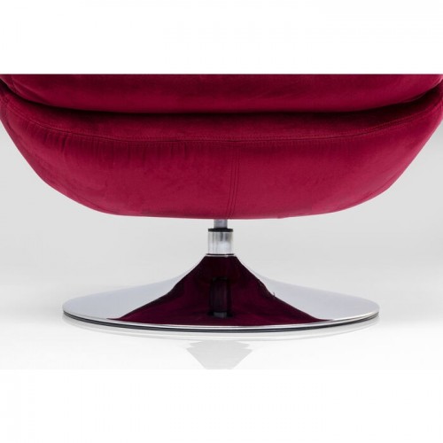 Fauteuil pivotant velours rouge AMBER