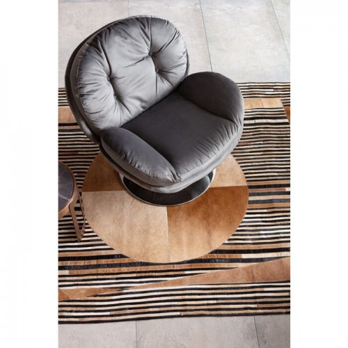 Fauteuil pivotant velours gris AMBER