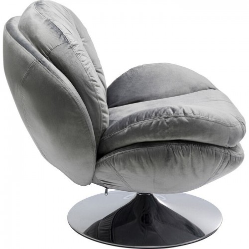 Fauteuil pivotant velours gris AMBER
