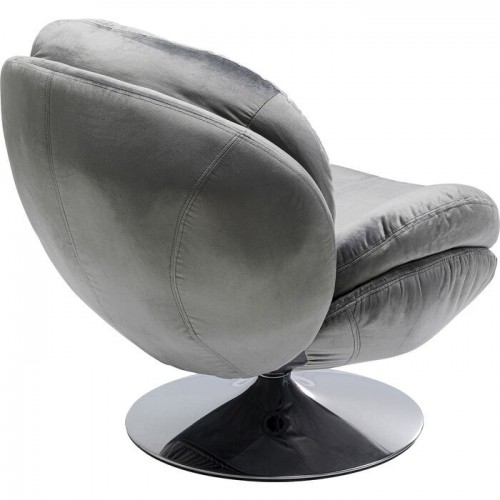 Fauteuil pivotant velours gris AMBER