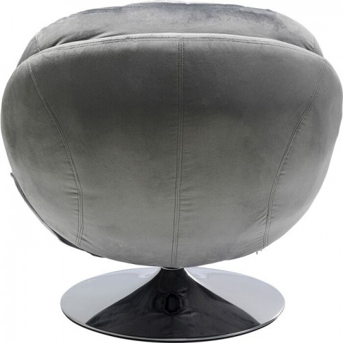 Fauteuil pivotant velours gris AMBER