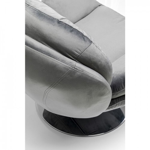 AMBER gray velvet swivel armchair