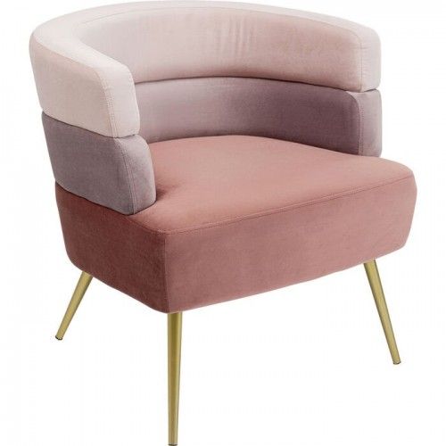 Fauteuil velours 3 couleurs rose SANDWICH