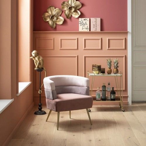 Fauteuil velours 3 couleurs rose SANDWICH