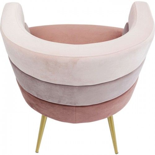Fauteuil velours 3 couleurs rose SANDWICH