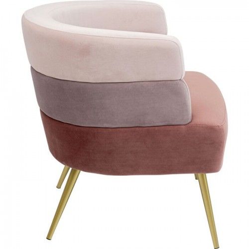 Fauteuil velours 3 couleurs rose SANDWICH