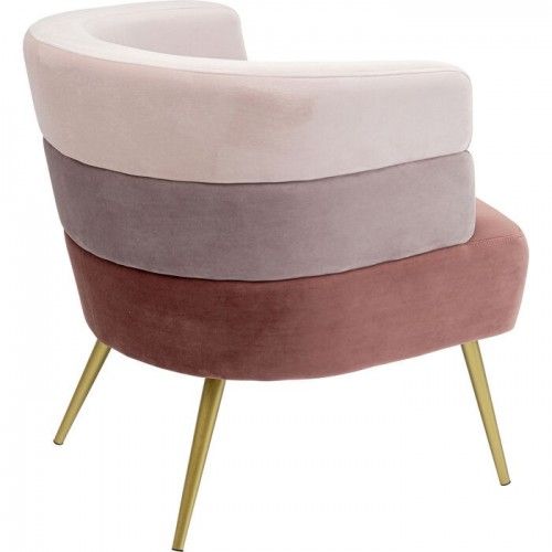 Poltrona de veludo 3 cores sanduíche rosa