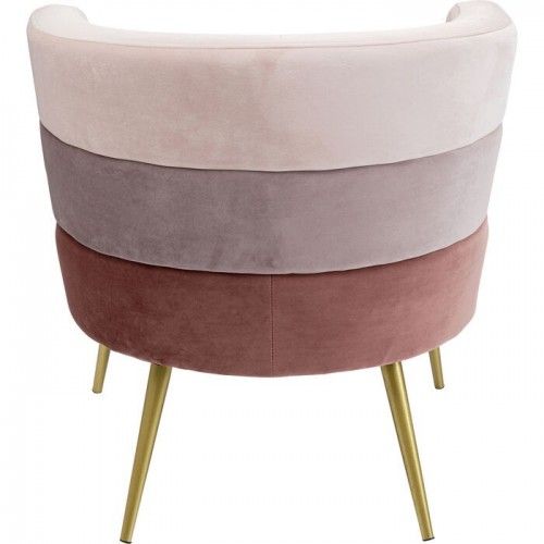 Fauteuil velours 3 couleurs rose SANDWICH