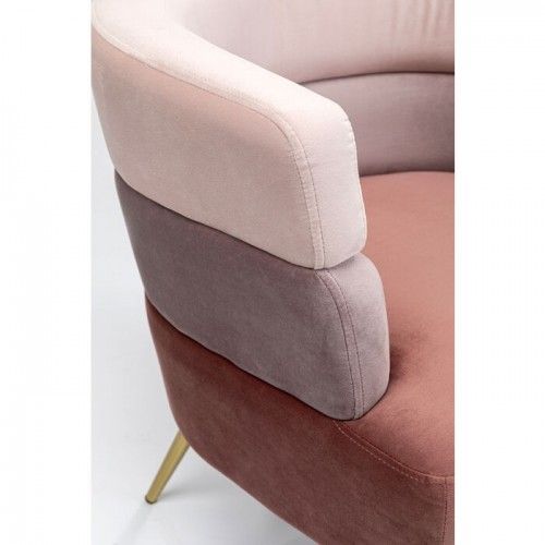 Fauteuil velours 3 couleurs rose SANDWICH