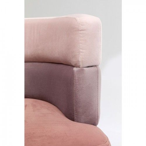 Poltrona de veludo 3 cores sanduíche rosa