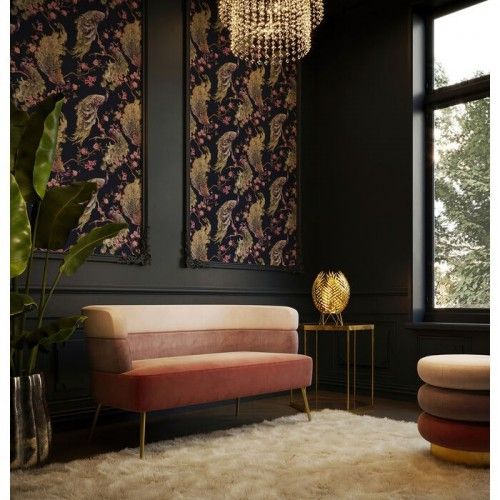 SANDWICH 3-color pink velvet sofa